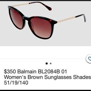 New Authentic Balmain BL2048B Tortoise Deep Brown Shades